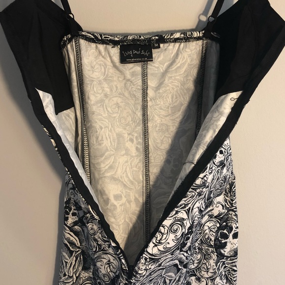 LivingDeadSouls body con pinup skull floral dress - Picture 7 of 12